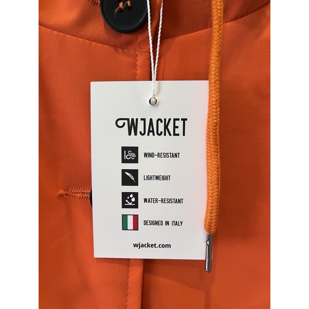NWT WJacket Pumpkin Orange Icon Windbreaker Rain Jacket Womens Size S Hooded NEW - Picture 6 of 9